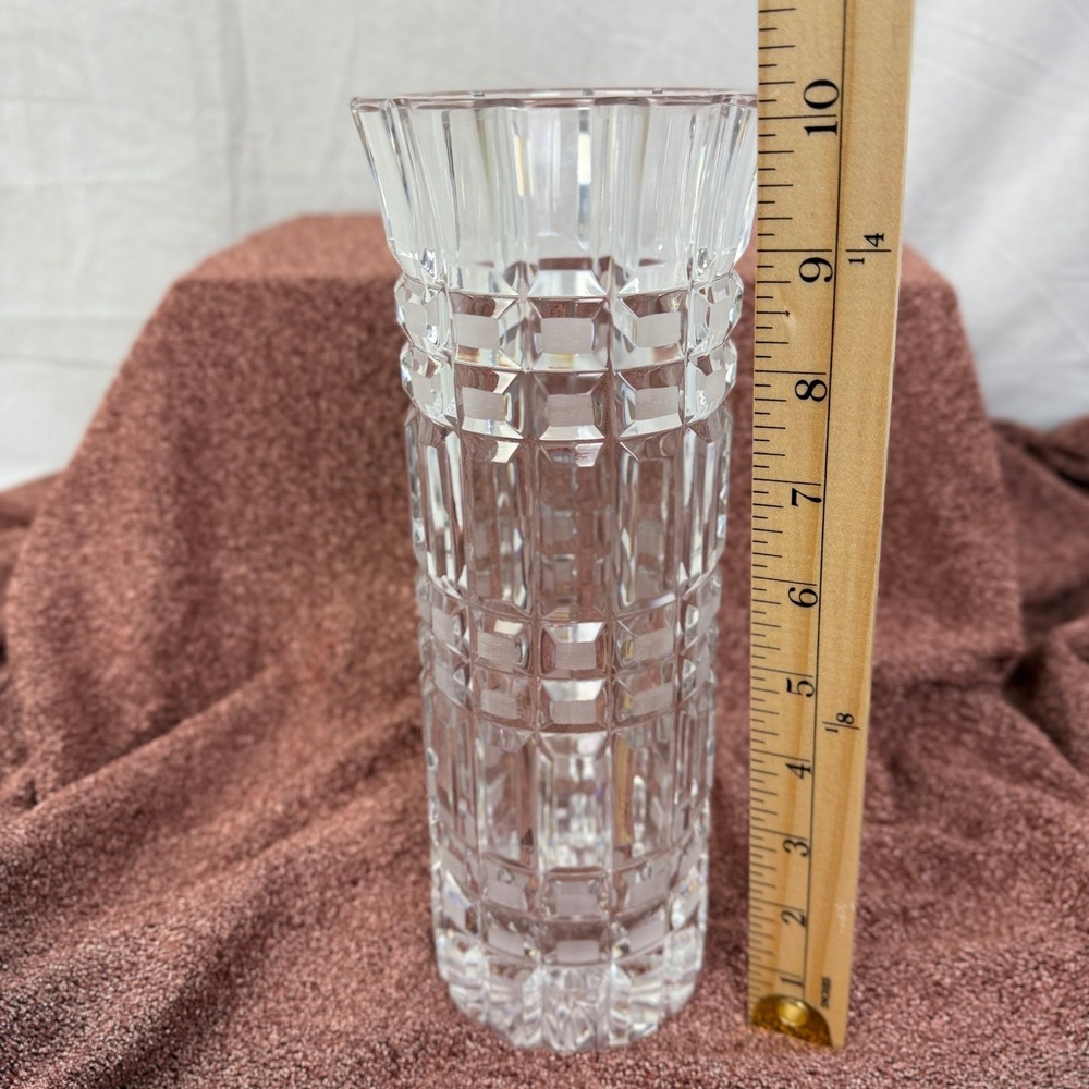 Vintage 1970s Cut Crystal Vase 10 1/4" Gusevskoy Crystal U.S.S.R. - Picture 5 of 8